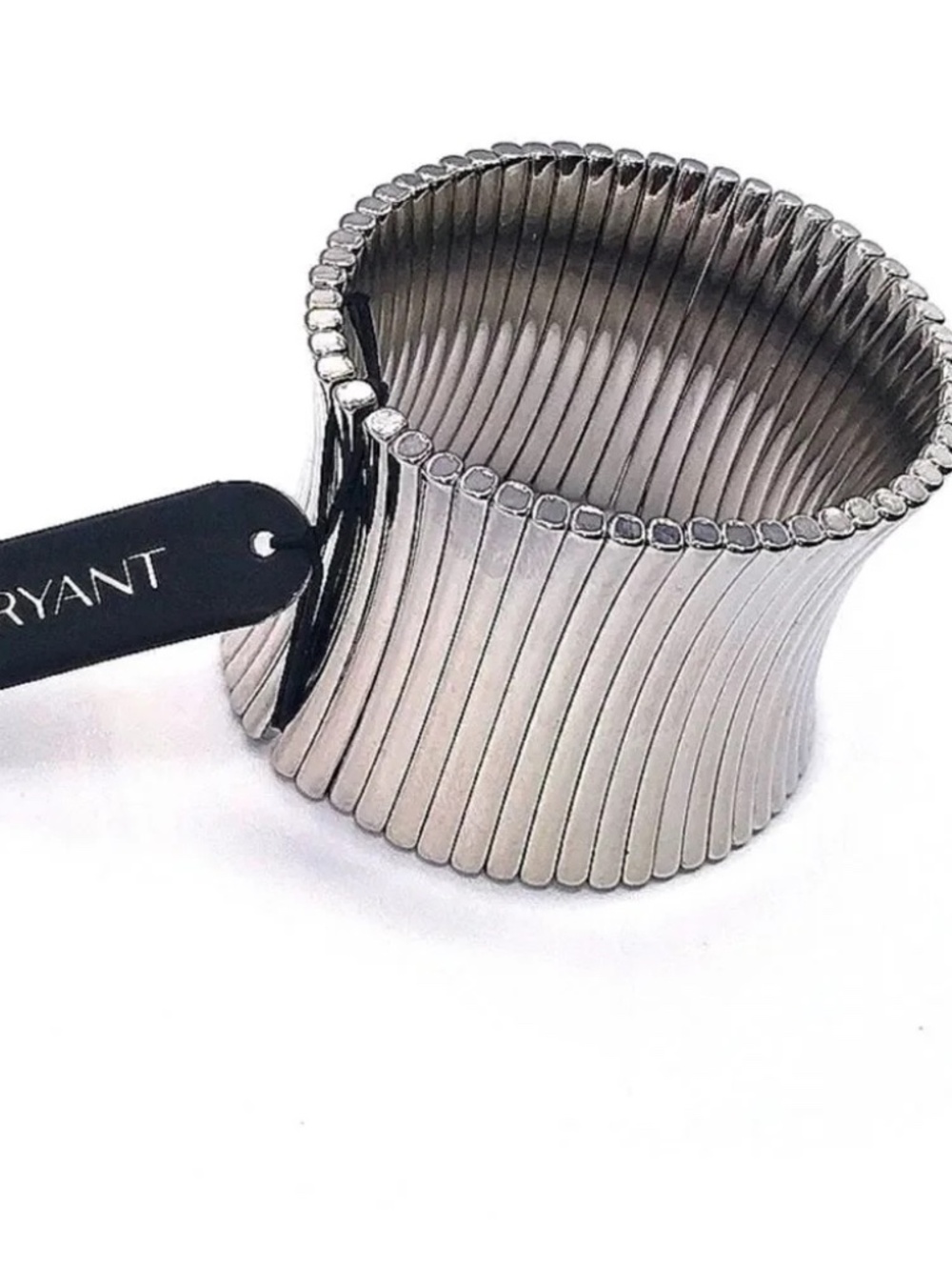 Lane Bryant Silver Tone  Ribbed Stretch Cuff Bracelet - Picture 6 of 8